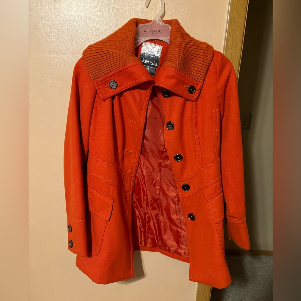 Kensie orange coat size medium